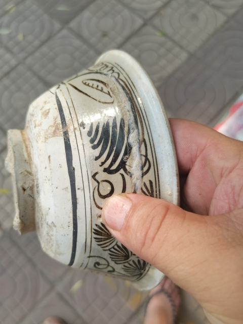 古玩陶瓷磁州窯白地褐彩碗宋金的。拍賣,當前價格999元