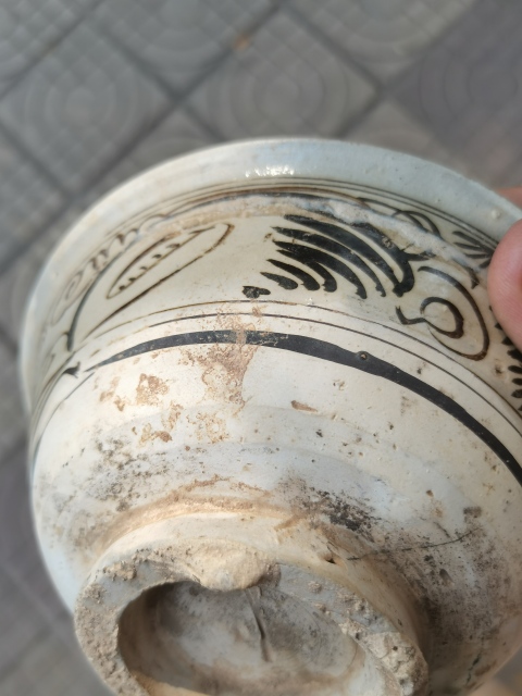 古玩陶瓷磁州窯白地褐彩碗宋金的。拍賣,當前價格999元