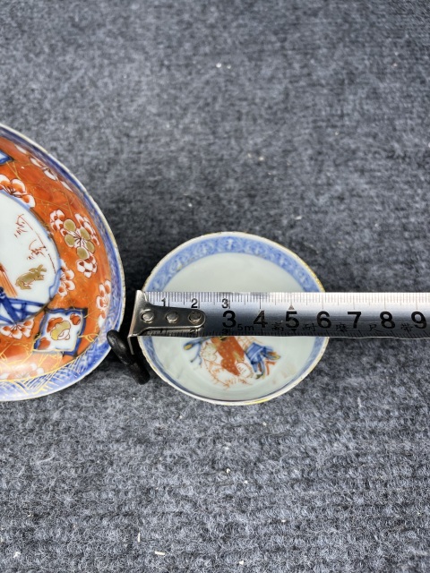 古玩陶瓷青花礬紅人物杯盤拍賣,當前價格2388元