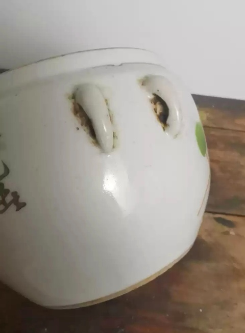 古玩陶瓷民國時期刷花花卉紋四系粥罐拍賣，當前價格528元