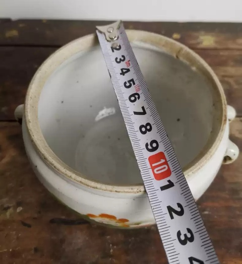 古玩陶瓷民國時期刷花花卉紋四系粥罐拍賣，當前價格528元