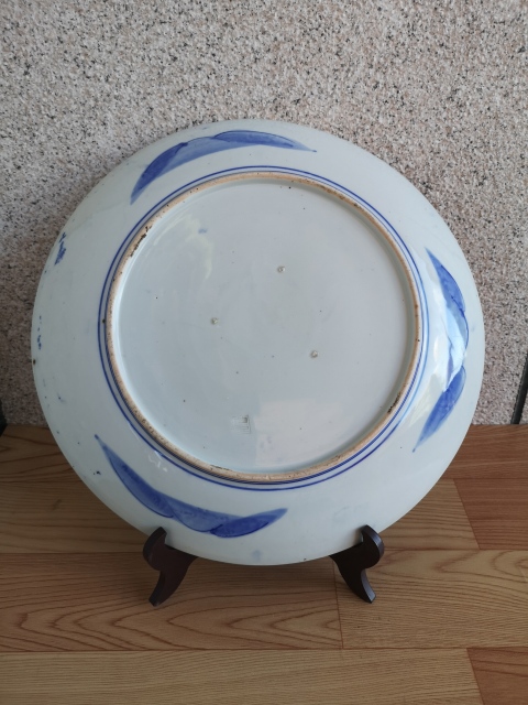 古玩陶瓷山水紋青花盤拍賣，當前價格550元