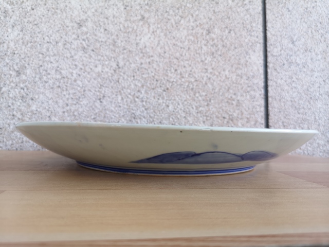 古玩陶瓷山水紋青花盤拍賣，當前價格550元