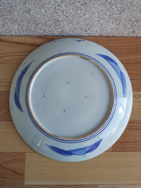 古玩陶瓷山水紋青花盤拍賣，當前價格550元