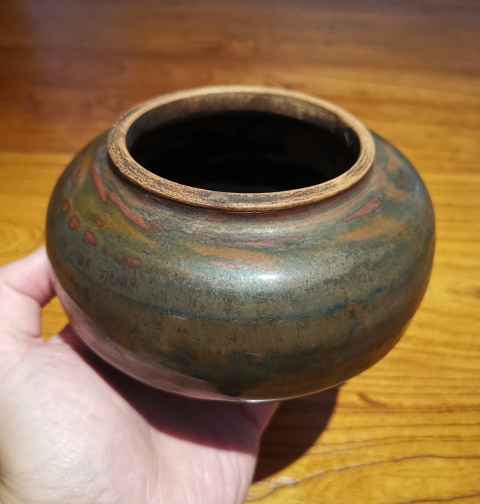 古玩陶瓷明紫金釉窯變茶入拍賣,當前價格1388元