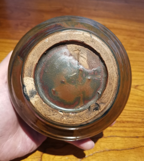 古玩陶瓷明紫金釉窯變茶入拍賣,當前價格1388元