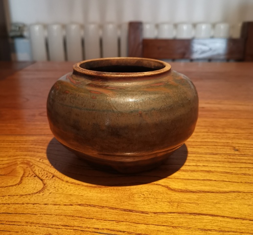 古玩陶瓷明紫金釉窯變茶入拍賣,當前價格1388元