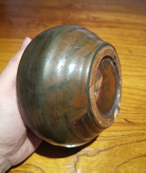 古玩陶瓷明紫金釉窯變茶入拍賣,當前價格1388元
