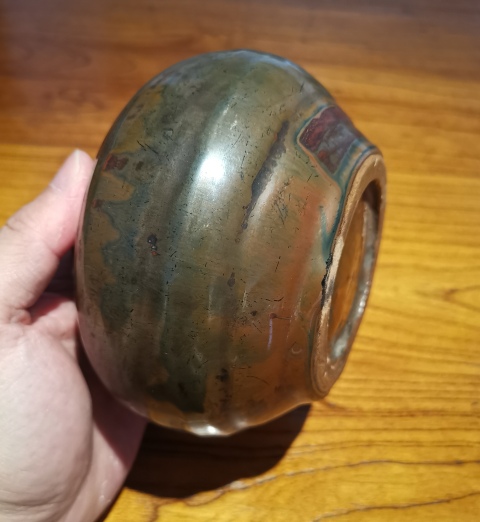 古玩陶瓷明紫金釉窯變茶入拍賣,當前價格1388元