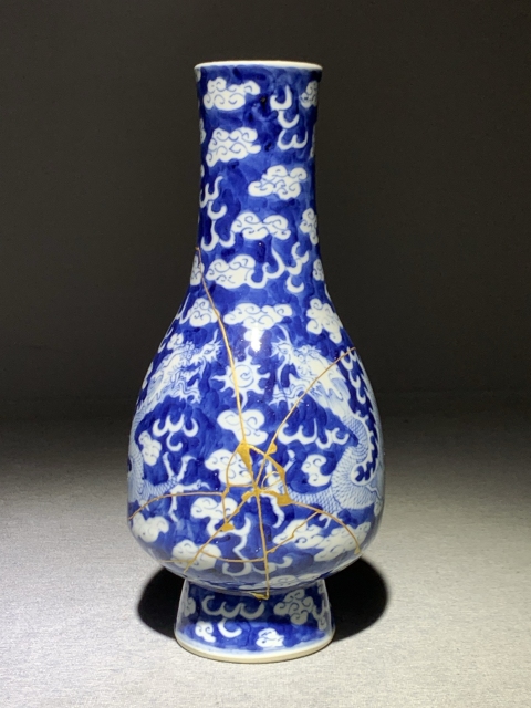 古玩陶瓷清光緒龍紋青花丹瓶拍賣,當前價格1388元
