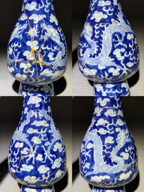 古玩陶瓷清光緒龍紋青花丹瓶拍賣,當前價格1388元