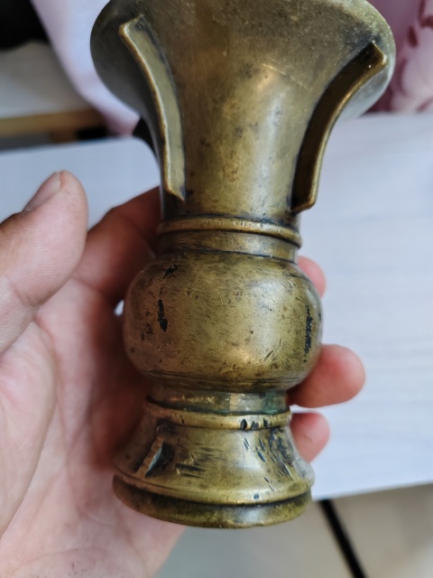古玩雜項清代銅花觚拍賣，當前價格2333元