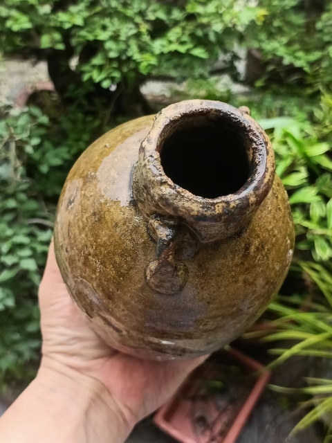 古玩陶瓷唐代褐釉雙系罐拍賣,當前價格399元