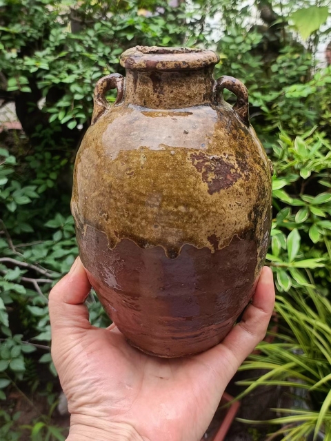 古玩陶瓷唐代褐釉雙系罐拍賣,當前價格399元