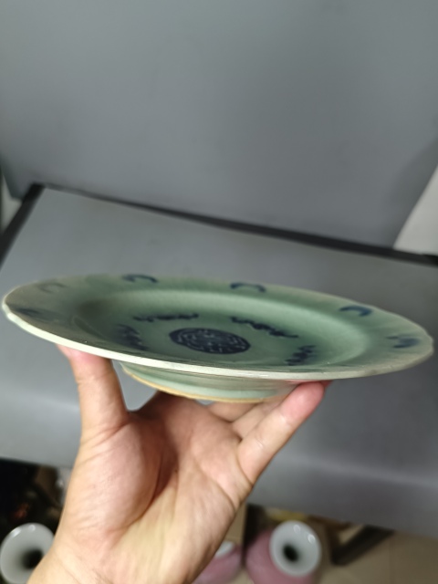 古玩陶瓷清代中期五福同壽大盤拍賣,當(dāng)前價(jià)格800元