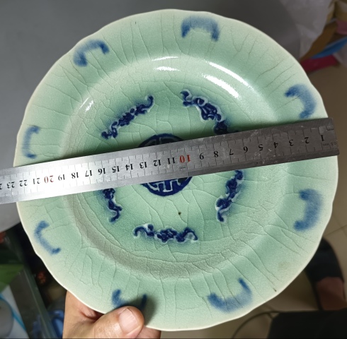 古玩陶瓷清代中期五福同壽大盤拍賣,當(dāng)前價(jià)格800元