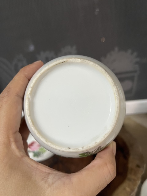 古玩陶瓷晚清淺絳彩花鳥紋蓋缸拍賣,當前價格255元