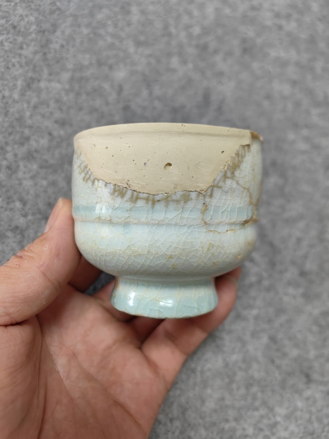 古玩陶瓷南宋-湖田窯高足杯拍賣，當(dāng)前價格800元