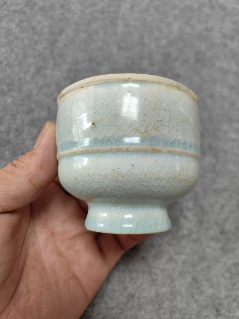 古玩陶瓷南宋-湖田窯高足杯拍賣，當(dāng)前價格800元