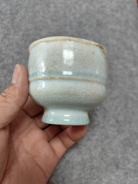 古玩陶瓷南宋-湖田窯高足杯拍賣，當(dāng)前價格800元