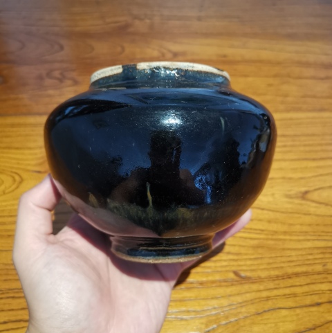 古玩陶瓷《平臺(tái)實(shí)物保真》金元時(shí)期兔毫釉茶入拍賣,當(dāng)前價(jià)格5888元