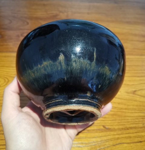 古玩陶瓷《平臺(tái)實(shí)物保真》金元時(shí)期兔毫釉茶入拍賣,當(dāng)前價(jià)格5888元