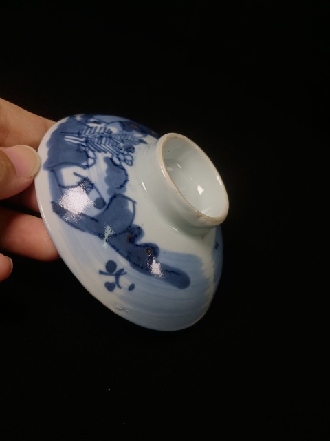 古玩陶瓷樵漁耕讀山水紋青花蓋杯拍賣(mài)，當(dāng)前價(jià)格1088元