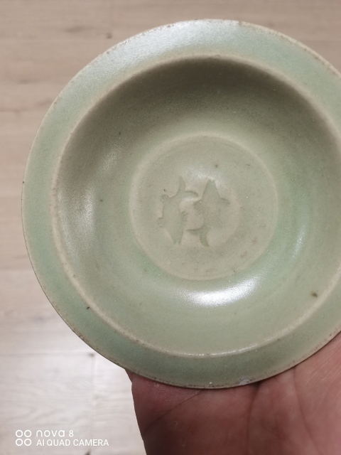 古玩陶瓷元末明初·青釉模印雙魚紋折沿洗真品鑒賞圖