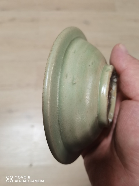 古玩陶瓷元末明初·青釉模印雙魚紋折沿洗真品鑒賞圖