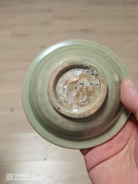 古玩陶瓷元末明初·青釉模印雙魚紋折沿洗真品鑒賞圖