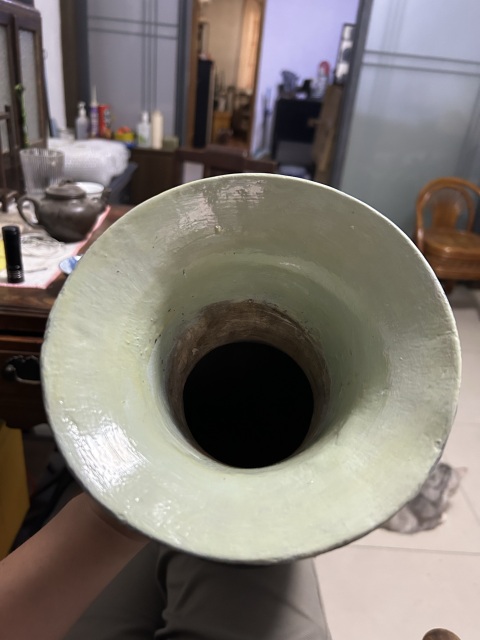 古玩陶瓷清 晚期藍釉撇口瓶拍賣,當前價格666元