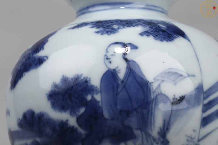 古玩陶瓷崇禎青花高士圖葫蘆瓶拍賣，當前價格88888元