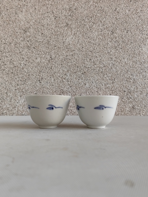 古玩陶瓷青花釉里紅魚藻紋杯拍賣，當(dāng)前價(jià)格220元