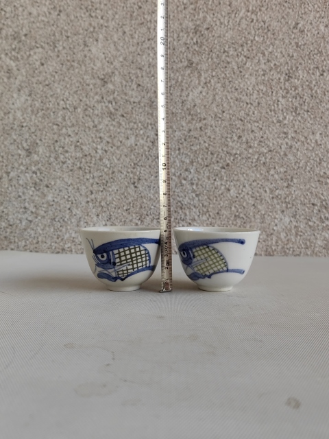 古玩陶瓷青花釉里紅魚藻紋杯拍賣，當(dāng)前價(jià)格220元