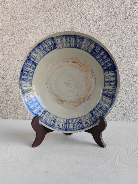 古玩陶瓷青花壽字紋盤拍賣，當前價格580元