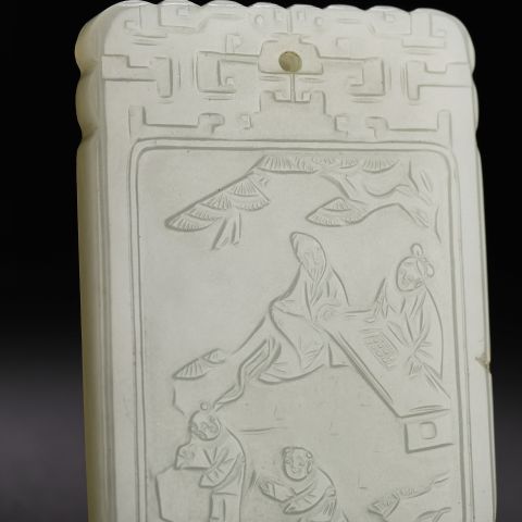 古玩玉器明清“文玩款”和田玉牌拍賣,當(dāng)前價(jià)格80000元