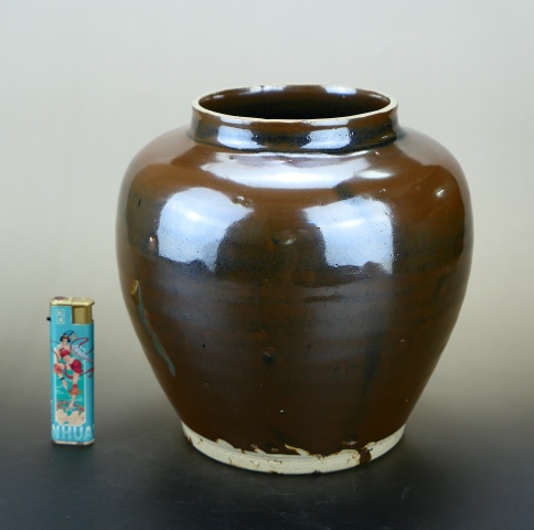 古玩陶瓷精美.明代定窯系紫金釉茶葉罐(1368年-1644年)拍賣,當前價格6000元