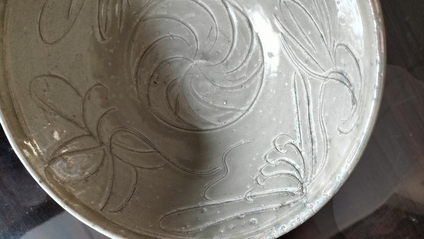 古玩陶瓷北宋龍泉青瓷劃花大碗拍賣，當前價格3200元