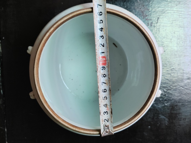 古玩陶瓷粉彩教子圖人物紋四系粥罐拍賣,當前價格1800元