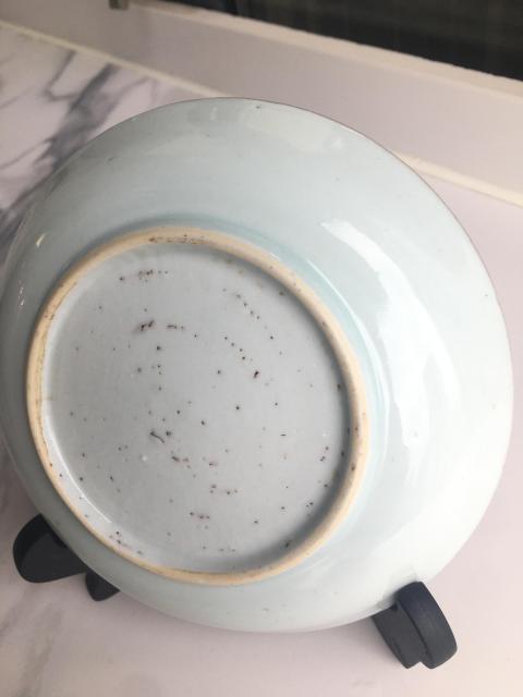 古玩陶瓷(主頁鬼市更多)清康熙洞石花鳥紋青花小賞盤拍賣,當前價格1100元