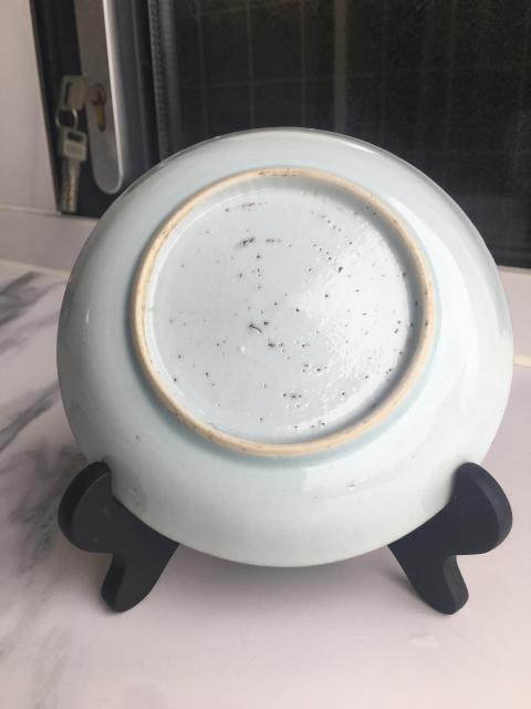 古玩陶瓷(主頁鬼市更多)清康熙洞石花鳥紋青花小賞盤拍賣,當前價格1100元
