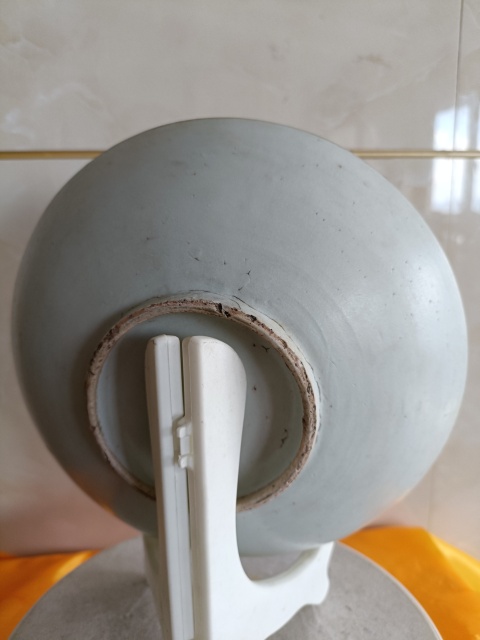 古玩陶瓷明末清初順治甜白釉斗笠盤拍賣，當前價格298元