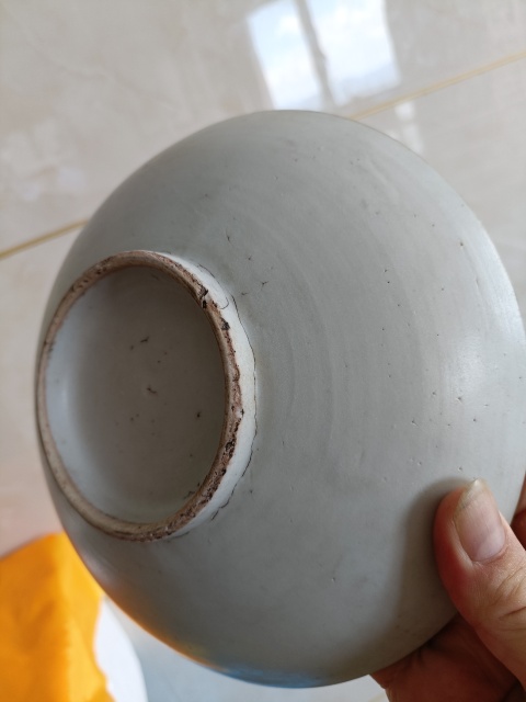 古玩陶瓷明末清初順治甜白釉斗笠盤拍賣，當前價格298元
