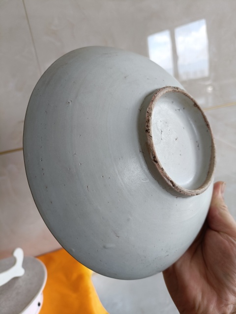 古玩陶瓷明末清初順治甜白釉斗笠盤拍賣，當前價格298元