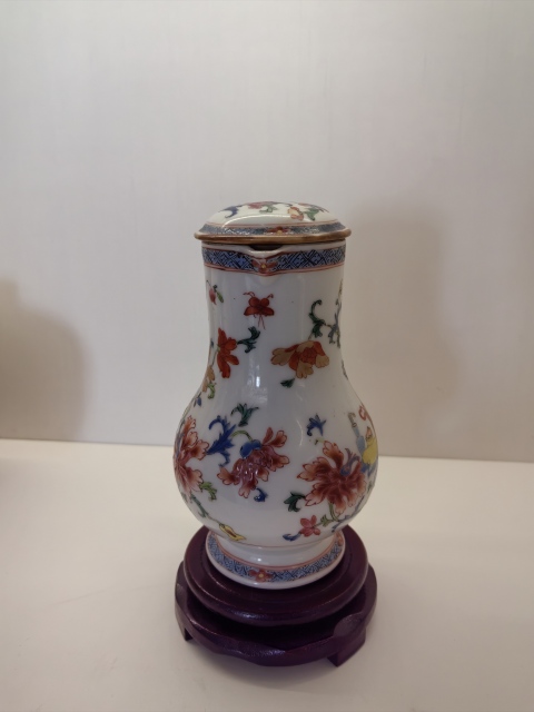 古玩陶瓷博古圖粉彩奶壺拍賣，當前價格6500元