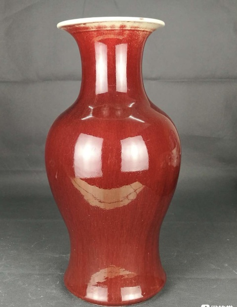 古玩陶瓷郎窯紅釉觀音瓶拍賣，當(dāng)前價(jià)格10800元