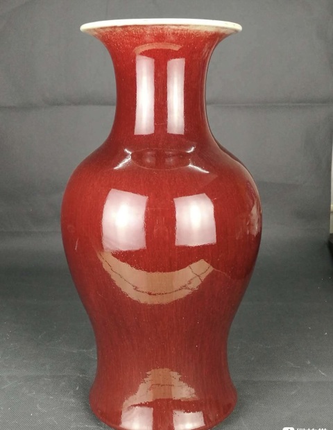 古玩陶瓷郎窯紅釉觀音瓶拍賣，當(dāng)前價(jià)格10800元