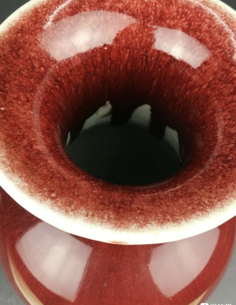 古玩陶瓷郎窯紅釉觀音瓶拍賣，當(dāng)前價(jià)格10800元