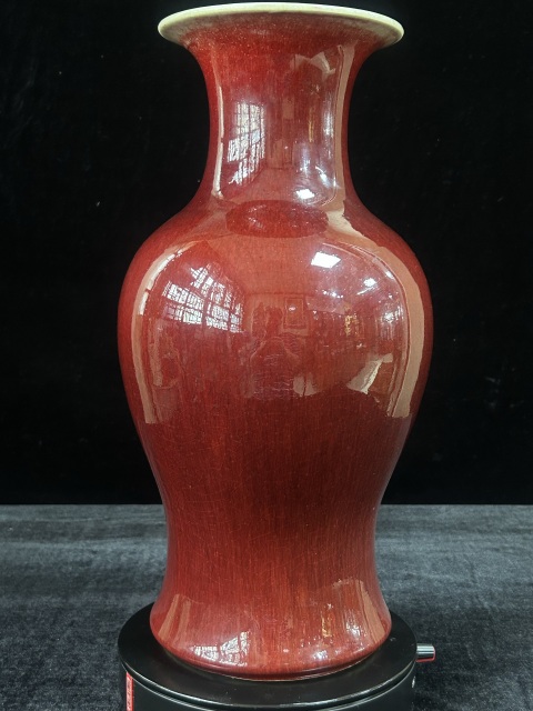 古玩陶瓷郎窯紅釉觀音瓶拍賣，當(dāng)前價(jià)格10800元