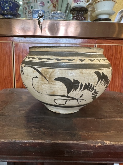 古玩陶瓷遼金白地黑花缽式罐拍賣，當前價格9999元